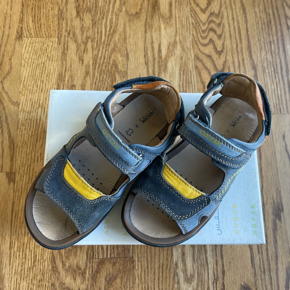 Geox Boy J Sandal Lipari Boy B Navy/Yellow, Size 2